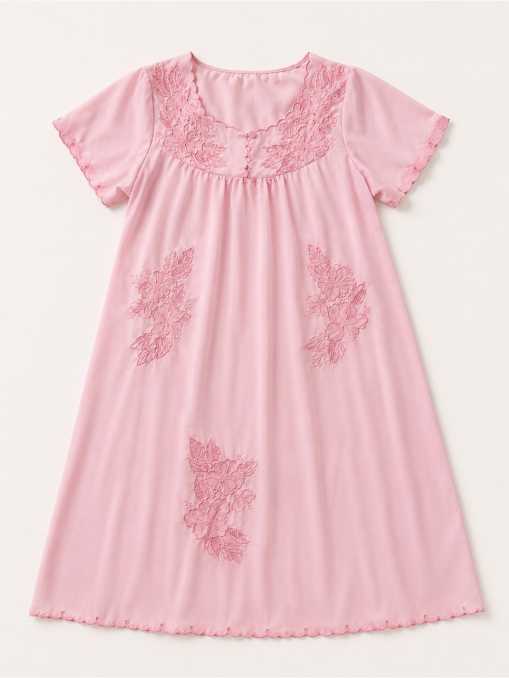 Pink Lace-Trim Nightgown